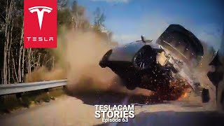 TESLA AUTOPILOT VS BAD DRIVERS  25 CRASHES FAILS amp SAVES  TESLACAM STORIES 63 [upl. by Edvard]