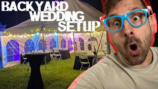 Party Tent Setup  Tables Chairs Lighting Ideas [upl. by Ynnij264]