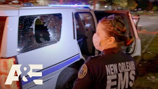 Nightwatch Holly Treats Man Who Breaks Police Cruiser Window With His Head  AampE [upl. by Irena]