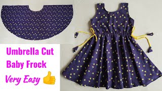 Full Circle Umbrella Cut Baby Frock Cutting and Stitching [upl. by Rennat]