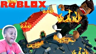 FLYING OFF A HOUSE ON FIRE  Lets Play Roblox NATURAL DISASTERS  Playonyx [upl. by Orodisi945]