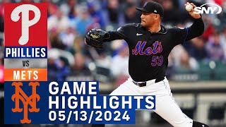 Mets vs Phillies 5132024  NY Mets Highlights  SNY [upl. by Xela]