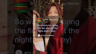 BTS 방탄소년단  ‘Dynamite Holiday Remix’ Lyrics bts btslyrics btsarmy christmas [upl. by Newbill870]