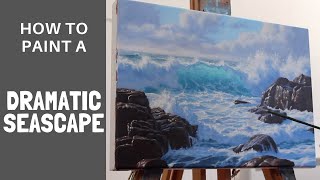 How to Paint a DRAMATIC SEASCAPE in 5 Easy Steps [upl. by Dimitry]