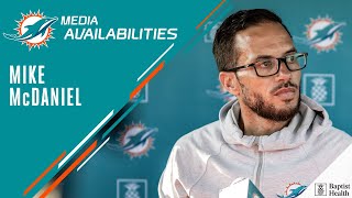 Coach Mike McDaniel meets with the media  Miami Dolphins [upl. by Enitnelav]