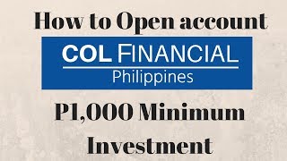 1k Minimum investment  Paano mag Register sa COL Financial  1st step sa Stock Market for Beginners [upl. by Ramos]