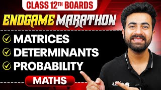 Class 12th MATHS  Matrices Determinants Probability  ENDGAME MARATHON 🔥  PW [upl. by Adnorehs]