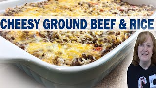 CHEESY GROUND BEEF amp RICE CASSEROLE RECIPE  Cook with Me Casserole [upl. by Oiramad]