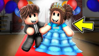 Baby Brooks FIRST SCHOOL DANCE In Roblox Brookhaven [upl. by Tama451]