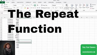 How to use the Repeat Function in Excel [upl. by Loos]