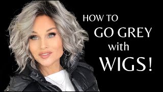 HOW to TRANSITION to GREY with wigs  HUGE TRY ON amp DEMOS  ADVICE for Brunettes Blondes amp Reds [upl. by Ailekahs]