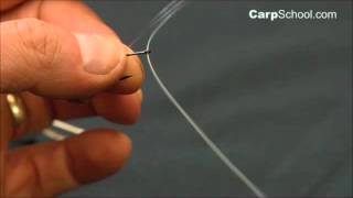 How to tie a Mono or Fluorocarbon Carp Hair Rig [upl. by Yreffoeg]