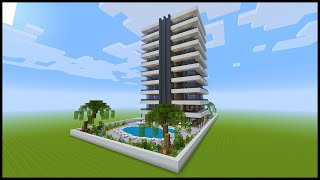 Minecraft How To Build a Modern Hotel  PART 1 [upl. by Anilak]