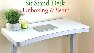 Tresanti 47quot Adjustable Height Desk  Sit Stand Desk Unboxing amp Setup Adjustable Desk Unboxing 2022 [upl. by Dorlisa]