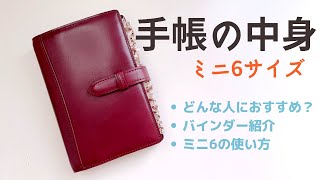 手帳の中身🌷システム手帳ミニ6サイズの使い方。こんな人にオススメ！雑に書いてもいい手帳♪ [upl. by Anallise]