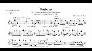 Outburst for Unaccompanied Alto Saxophone Perusal Score [upl. by Brawley]