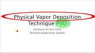 Thermal evaporation technique [upl. by Einitsed459]