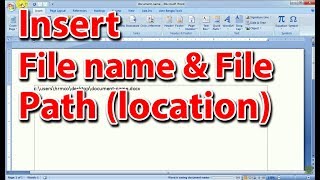 Insert File Name and File Location Path in MS Word [upl. by Ueik]