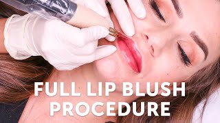 Full Lip Blush Procedure  Tina Davies Professional I 💋 INK [upl. by Urbana343]