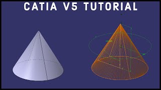 CATIA V5 Tutorial 5  Cone  Beginner [upl. by Oskar]