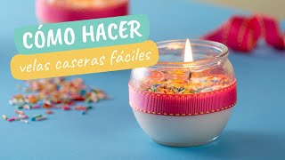 Cómo hacer velas caseras fáciles [upl. by Belshin]