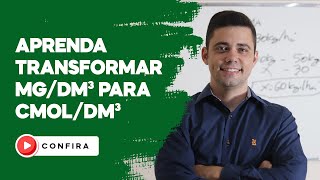 MUITO IMPORTANTE  Aprenda transformar mgdm³ para cmoldm³ [upl. by Bates]