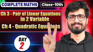 Class 10 Maths  Day 2  Pair of Linear Equations in 2 Variables amp Quadratic Equations  Ritik Sir [upl. by Aneev]