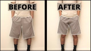 How To Alter Your Large Shorts  Pants To Be Smaller  Quick and Easy DIY [upl. by Adivad]