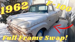 NEW PROJECT 1962 F100 Unibody Crown Vic Full Frame Swap Ep1 [upl. by Aneema]