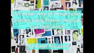 Image Resist Printing Using StazOn  Gelli Arts® by Birgit Koopsen [upl. by Lurlene]