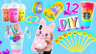 12 DIY  12 Things To Do When Youre Bored  Room Decor Phone Case School Supplies and more [upl. by Hwang257]