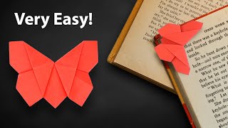 Easy Origami Butterfly Bookmark  How to Fold [upl. by Pacheco551]