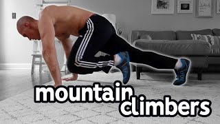 Mountain Climbers Exercise For Beginners With Progression  Cardio amp Core [upl. by Natelson872]