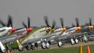 P51 Mustangs  EAA AirVenture Oshkosh 2019  Tribute to Bud Anderson [upl. by Tufts960]