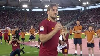 Francesco Totti  The full farewell speech 🎤😭 [upl. by Yenettirb]