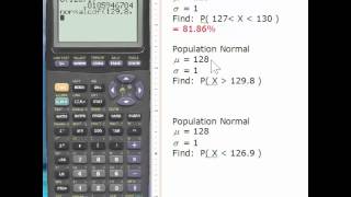 Using the TI83 to find the area under the Normal Curve [upl. by Edras225]