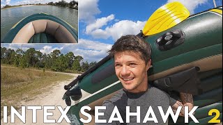 Intex Seahawk 2 Inflatable Boat Set Review Intex Inflatable Boat Review [upl. by Leuneb]