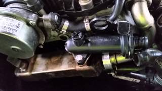 BMW E60 530d  Main Engine and EGR Thermostat change [upl. by Alika714]