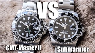 Rolex Submariner Vs Rolex GMTMaster II [upl. by Cynar]