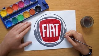 How to draw the Fiat logo  Come disegnare il logo di Fiat [upl. by Otrepur]