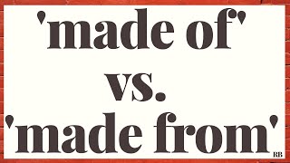 DIFFERENCE BETWEEN made of AND made from made of vs made from  English Grammar Made Easy [upl. by Nyar254]