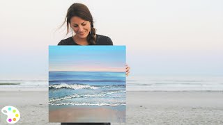 How to Paint in Acrylics  Ocean Painting Tutorial [upl. by Raskind15]