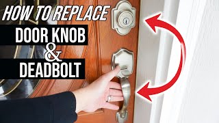 How To Replace And Install Deadbolt And Door Knob Handle Assembly KWIKSET Handleset  EASY DIY [upl. by Llezom]