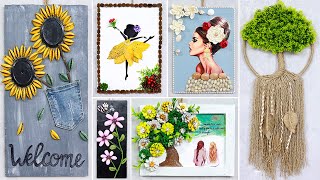 10 super easy Wall Hanging Craft Ideas with different Waste Material [upl. by Enoob]