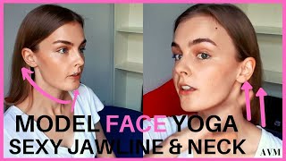 Firm Jawline and Neck  Model Face Yoga  Face Exercises [upl. by Rabaj]