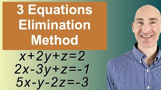 Solving Systems of 3 Equations Elimination [upl. by Azilef]