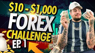 Turning 10  1000 FOREX CHALLENGE  Ep 1  LIVE TRADING [upl. by Akyre342]