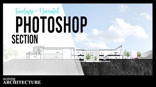 Section Rendering In Photoshop  Easy Architectural Section Rendering [upl. by Oinota]