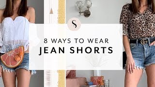 8 Ways to Wear Jean Shorts I Sydne Summer [upl. by Sesilu]