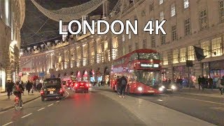 London 4K  Night Drive  UK [upl. by Dnar]